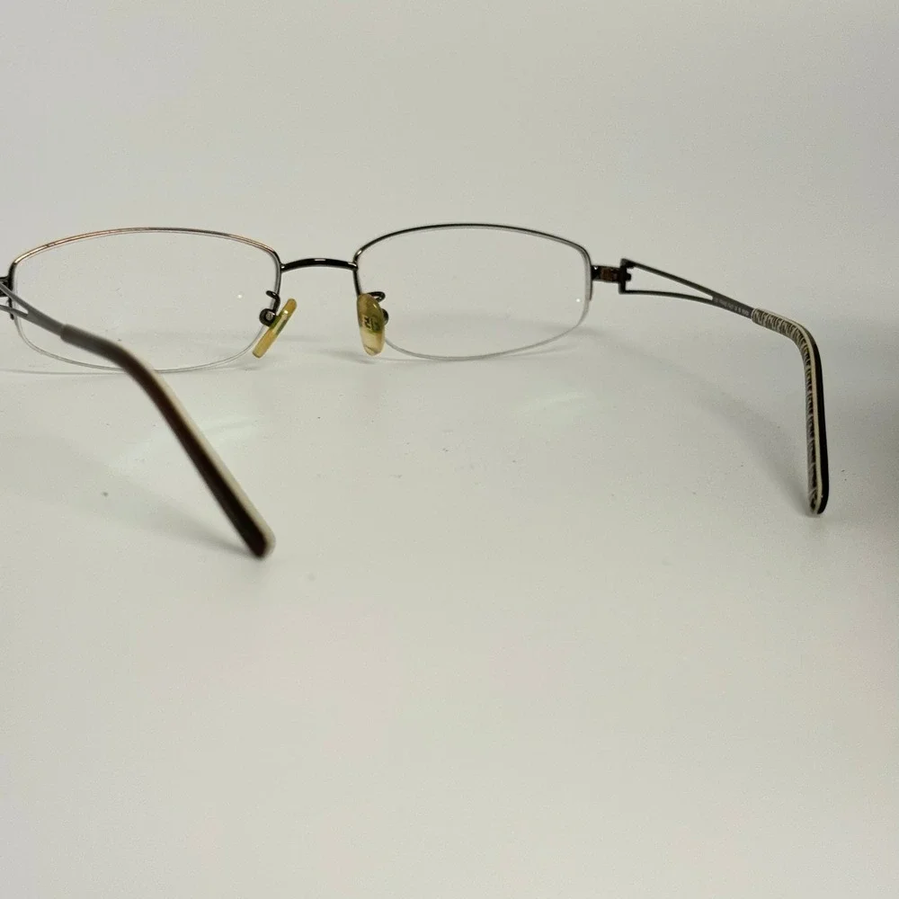 Fendi F615R Bronze Metal Semi Rimless Oval Eyeglasses Frames Italy 54-17-135